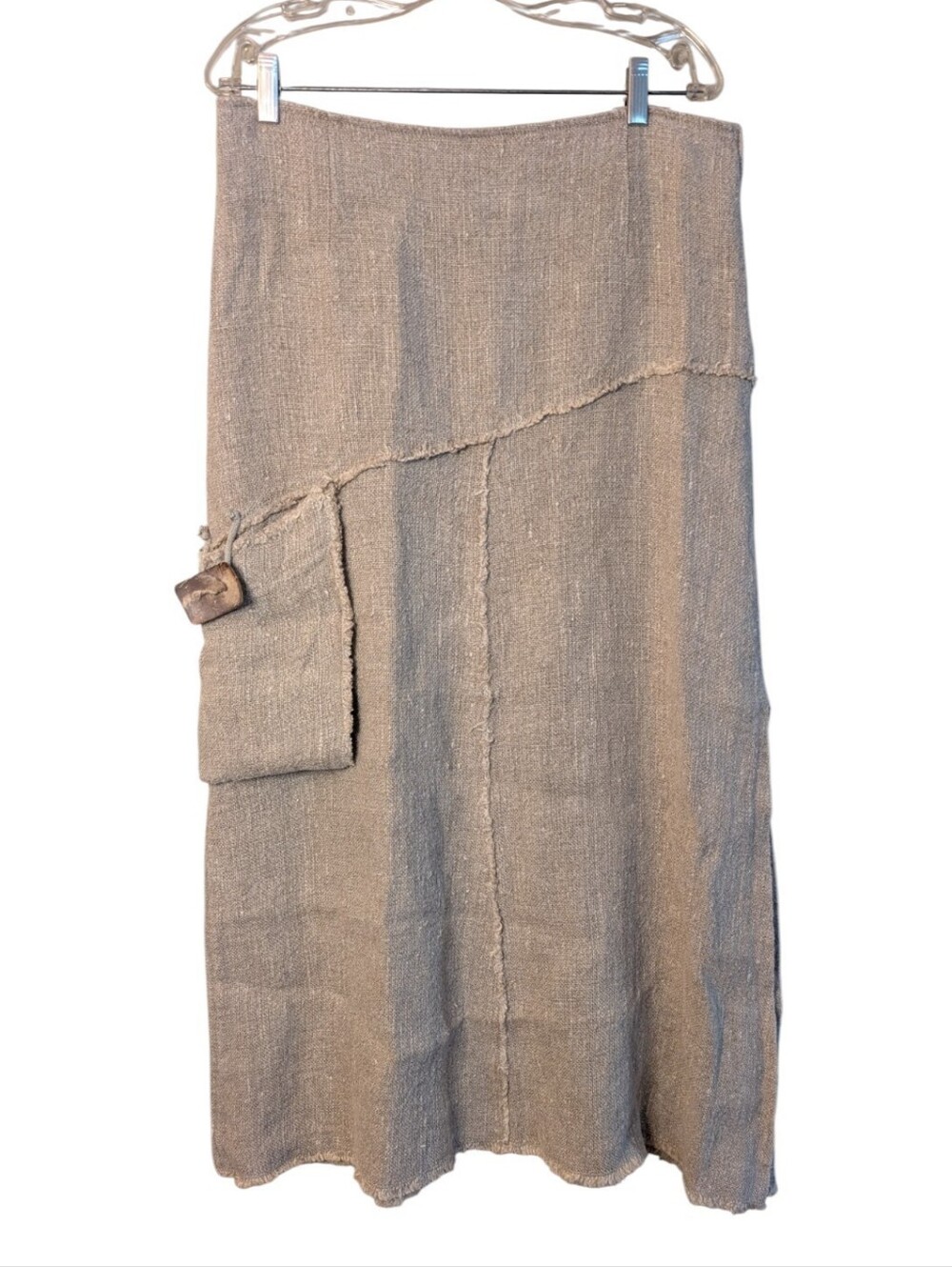 Dabrowska slub Linen midi Cargo Skirt size 46 high-quality European Lagenlook
